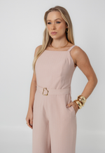 Macacão Lia Risca de Giz Rosé