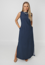 Vestido Débora Poá Azul Marinho 