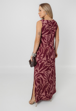 Vestido Débora Vinho Estampado 