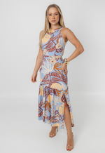 Vestido Adriane Azul Estampado