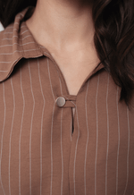Conjunto Núbia Risca de Giz Marrom
