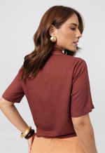 Camisa Laís Rayon Sarja Marrom