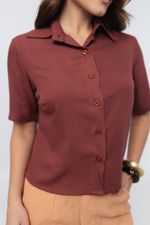 Camisa Laís Rayon Sarja Marrom
