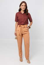 Camisa Laís Rayon Sarja Marrom