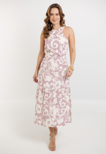 Vestido Adriane Rosa Arabescos 