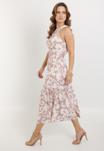 Vestido Adriane Rosa Arabescos 