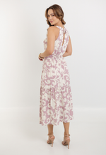 Vestido Adriane Rosa Arabescos 