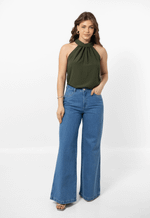 Calça Jeans Wide Leg Valentina Claro