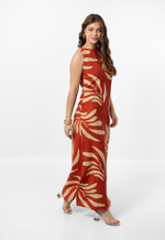 Vestido Débora Terracota Estampado 