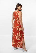 Vestido Débora Terracota Estampado 