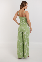 Macacão Ariana Linho Bordado Verde