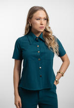 Conjunto Thalia Verde Petróleo 