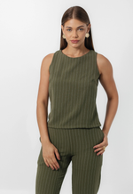 Blusa Raquel Risca de Giz Verde Millitar