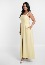 Vestido Marinês Amarelo Manteiga