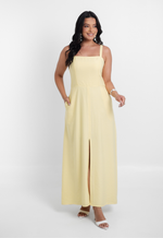 Vestido Marinês Amarelo Manteiga