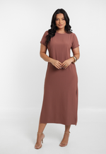 Vestido Joelma Marrom Bordô
