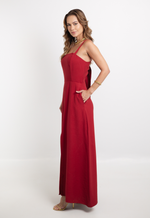 Vestido Marinês Vermelho Bordô