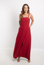 Vestido Marinês Vermelho Bordô