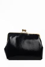 Bolsa Diamante em Couro Preto