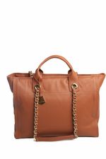 Bolsa Ametista em Couro Caramelo