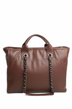Bolsa Ametista em Couro Café