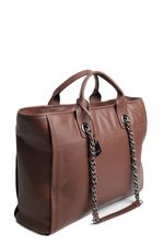 Bolsa Ametista em Couro Café