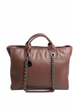 Bolsa Ametista em Couro Café