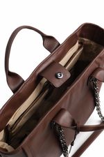 Bolsa Ametista em Couro Café