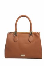 Bolsa Esmeralda em Couro Caramelo