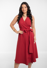 Vestido Meire Vermelho Bordô