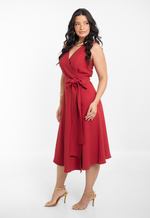 Vestido Meire Vermelho Bordô