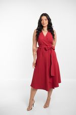 Vestido Meire Vermelho Bordô