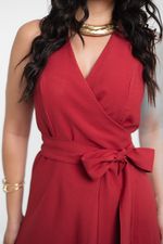 Vestido Meire Vermelho Bordô