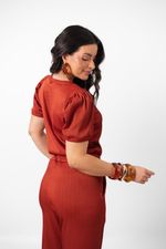 Conjunto Larissa Malha Canelada Terracota