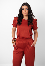 Conjunto Larissa Malha Canelada Terracota
