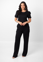 Conjunto Larissa Malha Canelada Preto