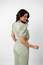 Conjunto Larissa Malha Canelada Verde Chá