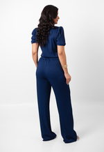 Conjunto Larissa Malha Canelada Azul Marinho