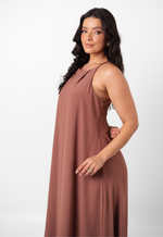 Vestido Naty Marrom Bordô