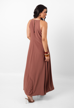 Vestido Naty Marrom Bordô
