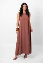 Vestido Naty Marrom Bordô