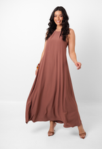Vestido Naty Marrom Bordô