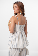 Conjunto Íris Listrado Azul Marinho