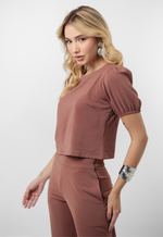 Conjunto Cecília Marrom Bordô