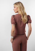Conjunto Cecília Marrom Bordô