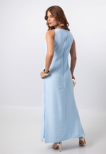 Vestido Débora Azul Bebê Quadriculado
