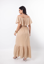 Vestido Laura Bordado Bege