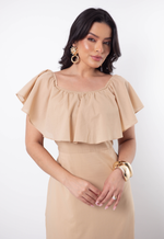 Vestido Laura Bordado Bege