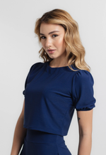 Blusa Cecília Alfaiataria Mari Azul Marinho 