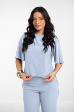 Blusa Tânia Dunas Azul Bebê